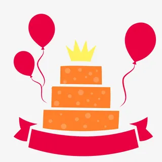 三层生日蛋糕插画免抠