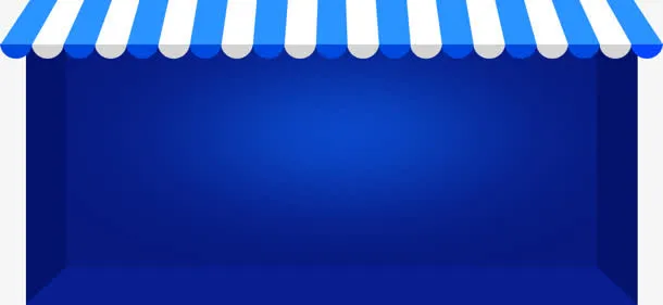 创意蓝色质感店铺小边框效果免抠
