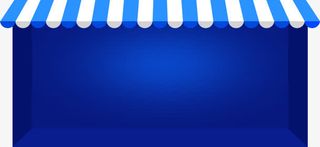 创意蓝色质感店铺小边框效果免抠