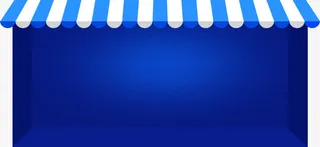 创意蓝色质感店铺小边框效果免抠