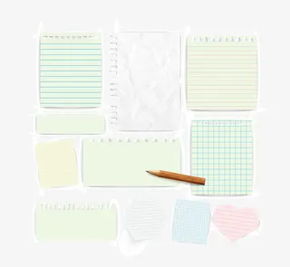 矢量纸张铅笔免抠