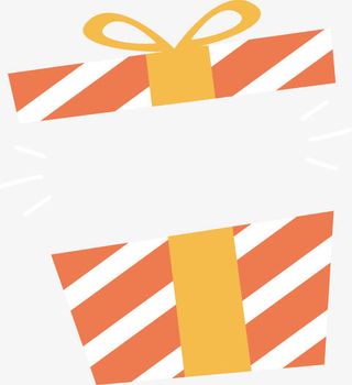 打开的红色条纹礼盒免抠