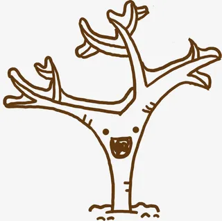 漫画树枝冬天卡通素材免抠