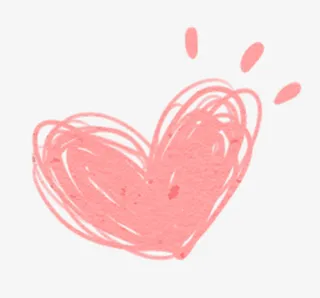 手绘线稿爱心装饰免抠