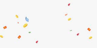 漂浮彩色金币红包免抠