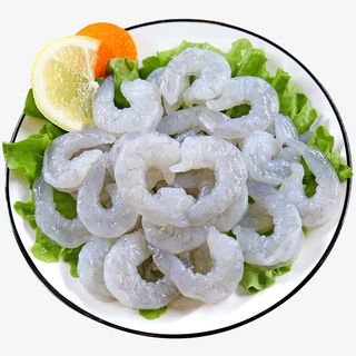 盘子上新鲜的虾仁免抠