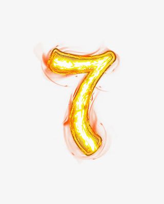 荧光棒字母数字7免抠