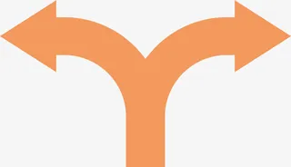 多彩创意黄色双向箭头矢量素材免抠