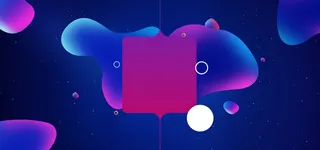 蓝色简约扁平几何电商banner背景高清