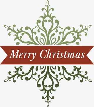 矢量圣诞快乐雪花免抠