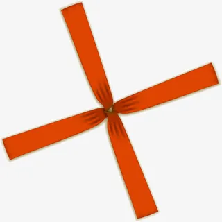 橙色花边十字免抠