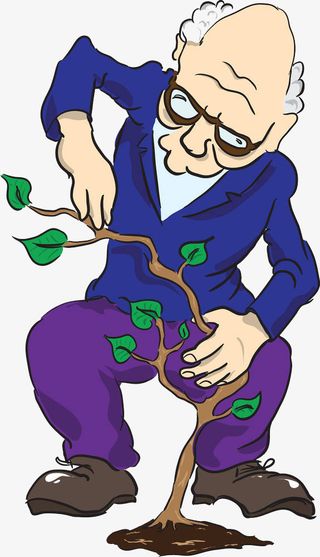 正在修剪树木的园林工免抠