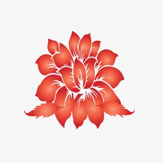 盛开的大红花免抠