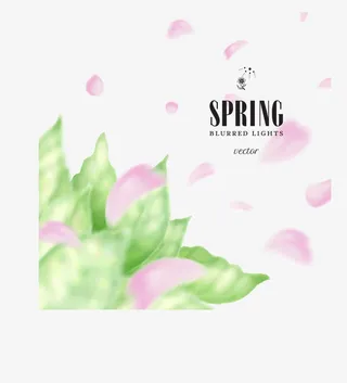 梦幻春季光晕与花瓣矢量素材免抠