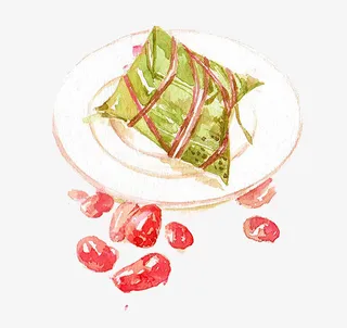 彩色手绘粽子美食元素免抠