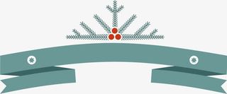 绿色清新绸带免抠