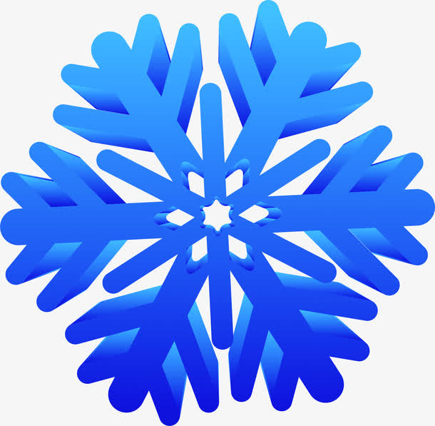 蓝色雪花促销海报免抠