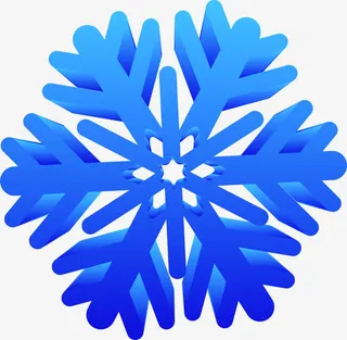 蓝色雪花促销海报免抠