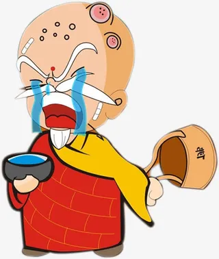 创意夸张化缘住持和尚免抠