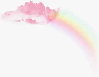 粉色云和彩虹免抠