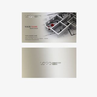 高档房地产建筑名片设计图片免抠