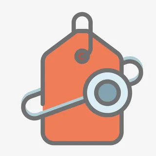 红色商务标签免抠