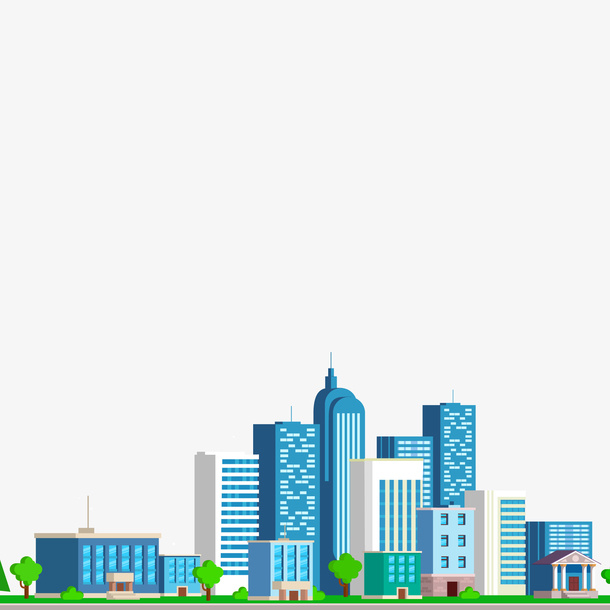 卡通城市的建筑城市免抠