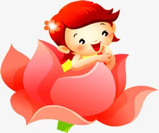 莲花中的小孩子免抠