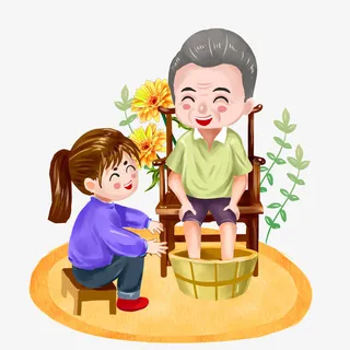 帮洗脚的元素免抠