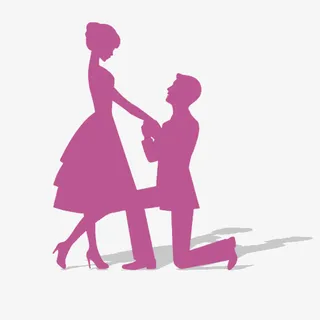 红色结婚卡通插画免抠