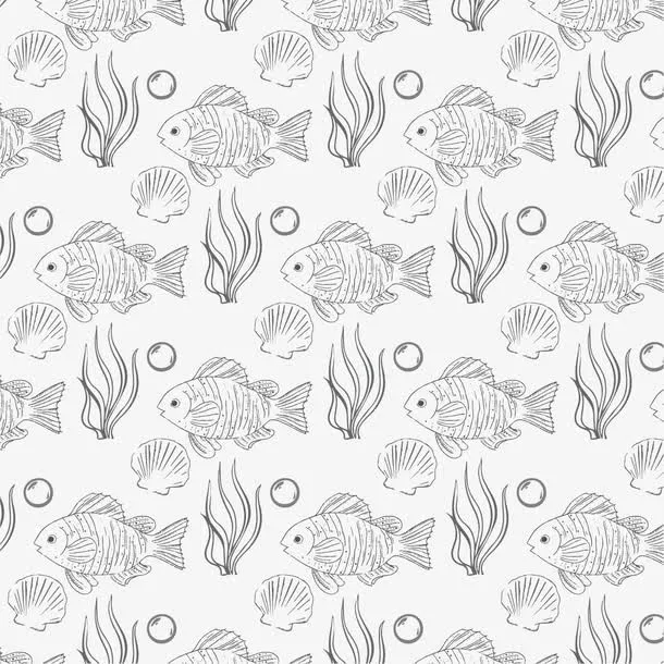 素描小鱼矢量图免抠