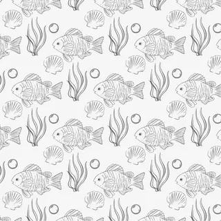 素描小鱼矢量图免抠