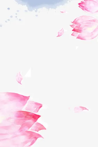 小清新梦幻手绘花瓣边框免抠