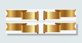 金色丝带装饰免抠