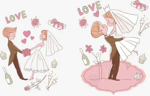 新郎新娘PNG矢量元素免抠 新郎新娘PNG矢量元素免抠