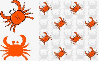 螃蟹背景花纹底纹