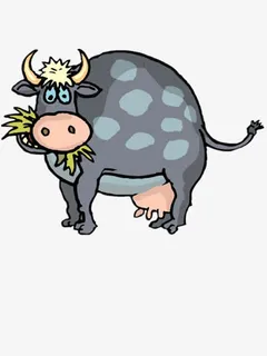 奶牛吃青草免抠