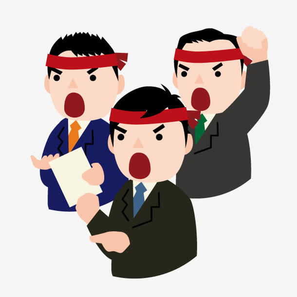 卡通愤怒男人免抠