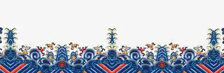蓝色中国风海浪花纹免抠