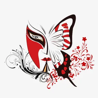 中国风脸谱蝴蝶免抠