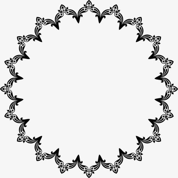 复古花纹边框免抠