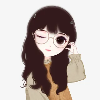 美女大眼卡通长发免抠 美女大眼卡通长发免抠