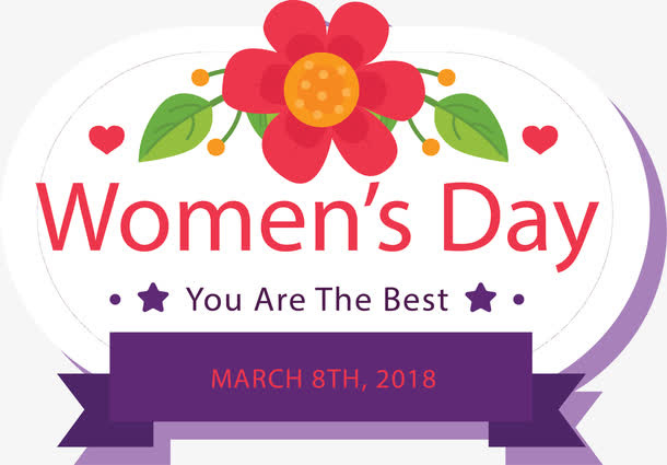 椭圆形红色花朵妇女节免抠