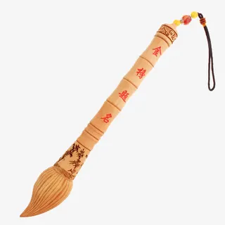 天然桃木笔挂件免抠