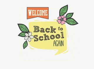 矢量精美清新返校日英文logo免抠