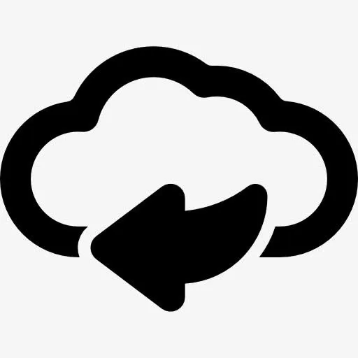 回箭头在互联网云图标免抠