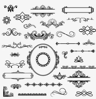 房地产欧式底纹花纹边框免抠