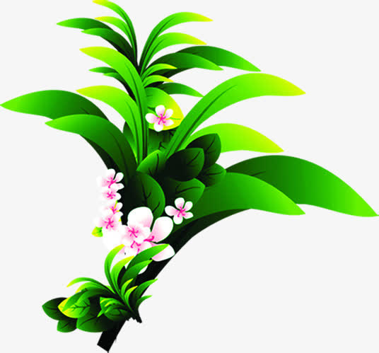 春天手绘粉色花朵植物装饰免抠