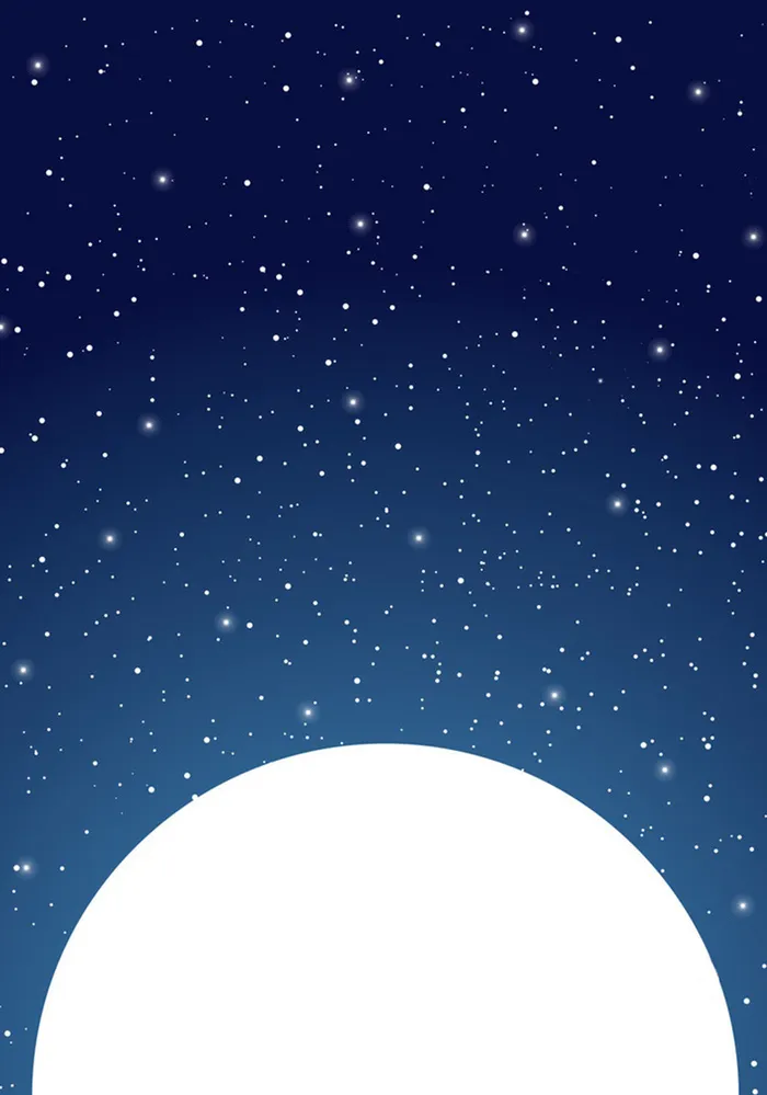 繁星 夜空 圆月 蓝色 天空高清