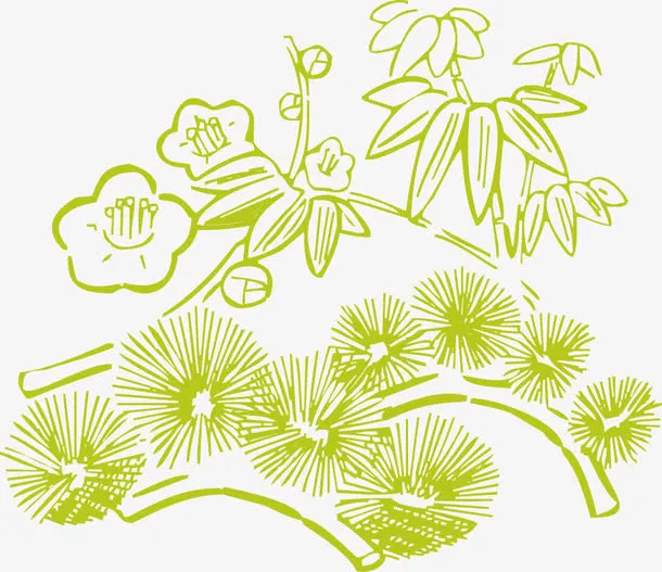 卡通手绘清新树枝免抠